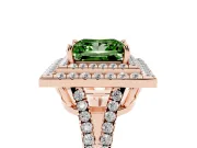 Princess Cut Halo Engagement Ring Setting for a Fancy Green Lab-Grown Diamond | Rose Gold - Design NV-24799
