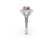 Princess Cut Halo Engagement Ring Setting for a Fancy Pink Lab-Grown Diamond | White Gold - Design NV-24799