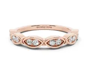 Marquise Diamond Smooth Bezel Eternity Band Set in Rose gold with Full Circle of Stones