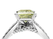 Princess Cut Pavé Solitaire Engagement Ring Setting for a Fancy Yellow Lab-Grown Diamond | Crossover Gallery | Platinum