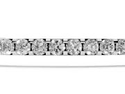 Round Lab-Grown Diamond Bar Chain Bracelet | Shared Prong Row | White Gold