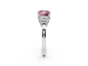 Princess Cut Petal Engagement Ring Setting for a Fancy Pink Lab-Grown Diamond | White Gold