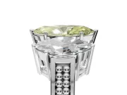 Marquise Three Stone Engagement Ring Setting for a Fancy Yellow Lab-Grown Diamond | Beaded Shoulders | Sterling Silver