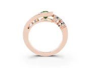 Pear-Shaped Bezel Bypass Engagement Ring Setting for a Fancy Green Lab-Grown Diamond | Rose Gold