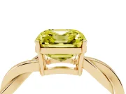 Asscher Cut Twisted Pavé Solitaire Engagement Ring Setting for a Fancy Yellow Lab-Grown Diamond | Yellow Gold
