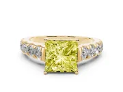 Princess Cut Engagement Ring Setting for a Fancy Yellow Lab-Grown Diamond | Yellow Gold - Design NV-24643