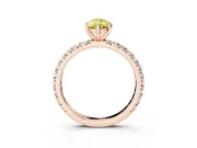 Pear-Shaped Pavé Engagement Ring Setting for a Fancy Yellow Lab-Grown Diamond | Rose Gold