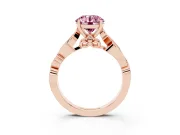 Round Vine Engagement Ring Setting for a Fancy Pink Lab-Grown Diamond | Rose Gold