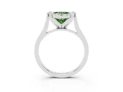 Heart-Shaped Claw Corner Halo Engagement Ring Setting for a Fancy Green Lab-Grown Diamond | Plain Band | Sterling Silver