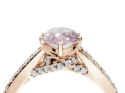 Marquise Pavé Solitaire Engagement Ring Setting for a Fancy Pink Lab-Grown Diamond | Crossover Gallery | Rose Gold