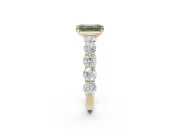 Emerald Cut Engagement Ring Setting for a Fancy Green Lab-Grown Diamond | Yellow Gold - Design NV-24455