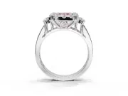 Radiant Cut Halo Engagement Ring Setting for a Fancy Pink Lab-Grown Diamond | Graduated Channel Band | Platinum