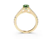 Emerald Cut Graduated Split Shank Engagement Ring Setting for a Fancy Green Lab-Grown Diamond | Yellow Gold