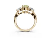 Pear-Shaped Three Stone Engagement Ring Setting for a Fancy Yellow Lab-Grown Diamond | Tapered Pave Band | Yellow Gold