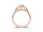 Pear-Shaped Halo Engagement Ring Setting | Pavé Panel Shoulders | Rose Gold