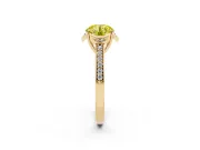 Round Floral Pavé Engagement Ring Setting for a Fancy Yellow Lab-Grown Diamond | Yellow Gold