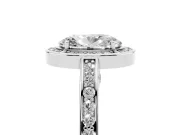 Oval Sectioned Halo Engagement Ring Setting | Pavé Gallery and Band | Platinum
