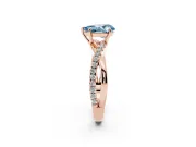 Pear-Shaped Crossover Engagement Ring Setting for a Fancy Blue Lab-Grown Diamond | Rose Gold