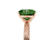 Radiant Cut Engraved Engagement Ring Setting for a Fancy Green Lab-Grown Diamond | Rose Gold