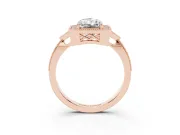 Radiant Cut Vintage Milgrain Halo Engagement Ring Setting | Graduated Pavé Band | Rose Gold