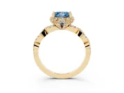 Princess Cut Halo Engagement Ring Setting for a Fancy Blue Lab-Grown Diamond | Yellow Gold - Design NV-24725