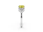 Round Cluster Side Stone Engagement Ring Setting for a Fancy Yellow Lab-Grown Diamond | Platinum
