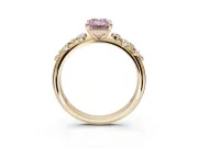 Emerald Cut Graduated Solitaire Engagement Ring Setting for a Fancy Pink Lab-Grown Diamond | Yellow Gold
