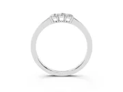 Round Diamond Three-Stone Tension Band Set in Platinum with Prong Setting