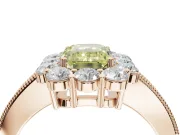 Emerald Cut Vintage Halo Engagement Ring Setting for a Fancy Yellow Lab-Grown Diamond | Rose Gold