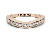 Round Lab-Grown Diamond Contoured Pavé Wedding Band | Smooth Polished Edges | Rose Gold
