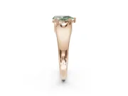 Pear-Shaped Double Claw Solitaire Engagement Ring Setting for a Fancy Green Lab-Grown Diamond | Rose Gold
