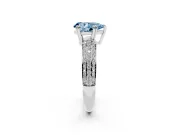 Pear-Shaped Three Row Pave Engagement Ring Setting for a Fancy Blue Lab-Grown Diamond | White Gold
