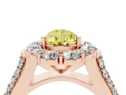 Pear-Shaped Large Accent Halo Engagement Ring Setting for a Fancy Yellow Lab-Grown Diamond | Graduated Pavé | Rose Gold