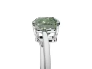 Cushion Cut Bypass Solitaire Engagement Ring Setting for a Fancy Green Lab-Grown Diamond | Sterling Silver