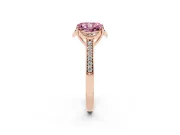 Radiant Cut Floral Pavé Engagement Ring Setting for a Fancy Pink Lab-Grown Diamond | Rose Gold