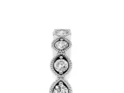 Marquise Diamond Eternity Band Set in Platinum with Milgrain Bezel Setting