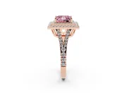 Princess Cut Halo Engagement Ring Setting for a Fancy Pink Lab-Grown Diamond | Rose Gold - Design NV-24799