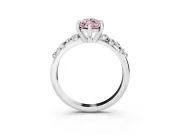 Marquise Graduated Accent Engagement Ring Setting for a Fancy Pink Lab-Grown Diamond | White Gold