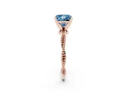 Princess Cut Twisted Engagement Ring Setting for a Fancy Blue Lab-Grown Diamond | Beaded Twist | Rose Gold