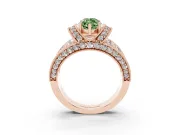 Marquise Vintage Pave Engagement Ring Setting for a Fancy Green Lab-Grown Diamond | Milgrain Edges | Rose Gold