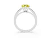 Fancy Yellow Heart Cut Diamond Solitaire Ring Set in Silver with Prong Setting and Classic Band