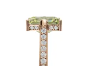Emerald Cut Vintage Cathedral Engagement Ring Setting for a Fancy Yellow Lab-Grown Diamond | Carved Band | Rose Gold