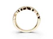 Round Lab-Grown Diamond Braided Pavé Wedding Band | Open Braid | Yellow Gold