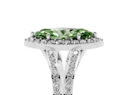 Marquise Split Shank Halo Engagement Ring Setting for a Fancy Green Lab-Grown Diamond | Platinum