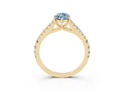 Marquise Graduated Split Shank Engagement Ring Setting for a Fancy Blue Lab-Grown Diamond | Yellow Gold