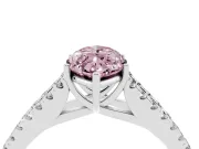 Marquise Graduated Split Shank Engagement Ring Setting for a Fancy Pink Lab-Grown Diamond | Sterling Silver