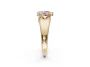 Pear-Shaped Double Claw Solitaire Engagement Ring Setting for a Fancy Pink Lab-Grown Diamond | Yellow Gold