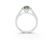 Marquise Raised Halo Engagement Ring Setting for a Fancy Green Lab-Grown Diamond | Platinum