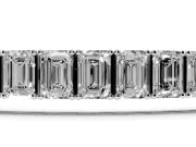Emerald Cut Lab-Grown Diamond Prong Set Tennis Bracelet | Corner Prongs | White Gold