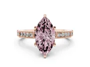 Marquise Vintage Pavé Engagement Ring Setting for a Fancy Pink Lab-Grown Diamond | Rose Gold